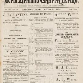 The New Zealand Church News October 1894