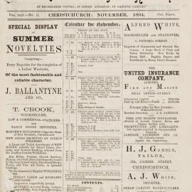 The New Zealand Church News November 1894