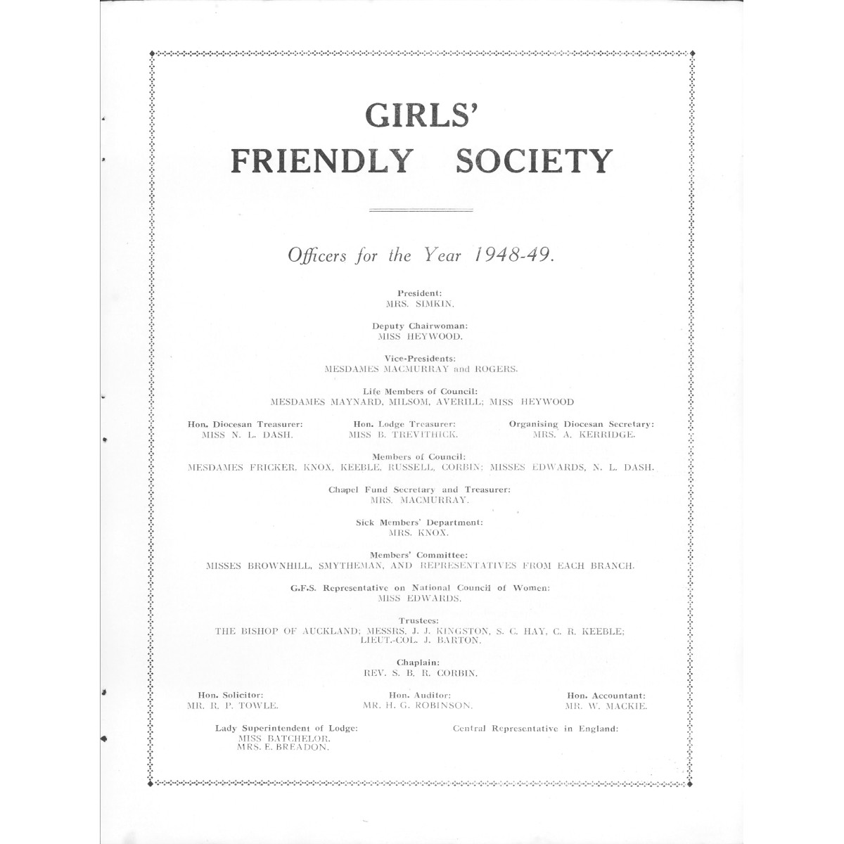 Girls' Friendly Society